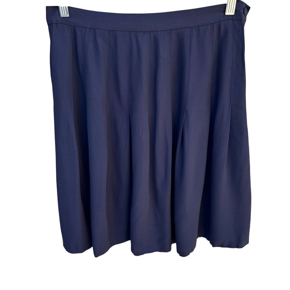 Synari Vintage Womens Navy Pleated Cheerleader Tennis Side‎ Zip Mini Skirt 16